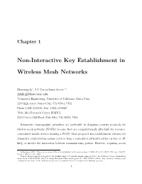 Non-Interactive Key Establishment in Wireless Mesh Networks