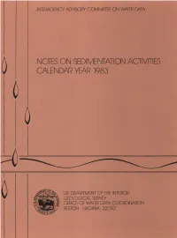 Notes on Sedimentation Activities Calendar Year 1983