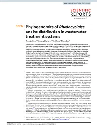 Phylogenomics of Rhodocyclales and Its Distribution in Wastewater Treatment Systems Zhongjie Wang1, Wenqing Li2, Hao Li1, Wei Zheng1 & Feng Guo1*