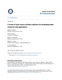 A Review of Open Source Software Solutions for Developing Water Resources Web Applications