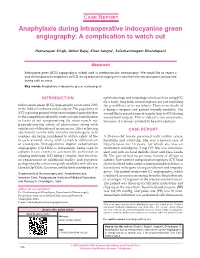 Anaphylaxis During Intraoperative Indocyanine Green Angiography: a Complication to Watch Out