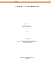 Generative Rhythmic Models