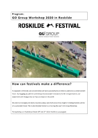 GO Group Workshop 2020 in Roskilde How Can Festivals Make a Difference?