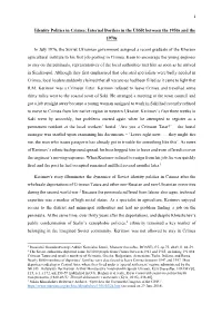Identity Politics in Crimea: Internal Borders in the USSR Between the 1950S and the 1970S