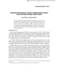 Low Rfi Observations from a Low-Altitude Frozen Lunar Orbit