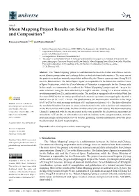 Moon Mapping Project Results on Solar Wind Ion Flux and Composition †