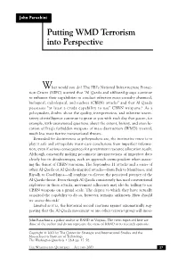Putting WMD Terrorism Into Perspective