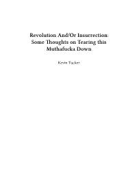Revolution And/Or Insurrection: Some Thoughts on Tearing This Muthafucka Down