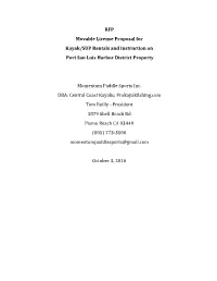 RFP Movable License Proposal for Kayak/SUP Rentals and Instruction on Port San Luis Harbor District Property