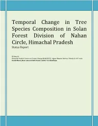 Temporal Change in Tree Species Composition in Solan Forest Division of Nahan Circle, Himachal Pradesh Status Report