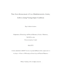 Time Series Measurement of Force Distribution in Ice Hockey Helmets