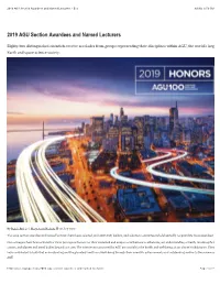 2019 AGU Section Awardees and Named Lecturers - Eos 8/1/19, 3�59 PM