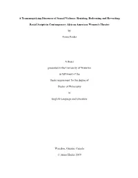 A Transmogrifying Discourse of Sexual Violence: Resisting, Redressing and Re-Writing