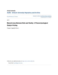 Blurred Lines Between Role and Reality: a Phenomenological Study of Acting