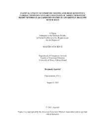 Clinical Utility of Exercise Testing and High-Sensitivity