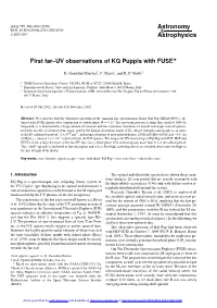 First Far–UV Observations of KQ Puppis with FUSE?