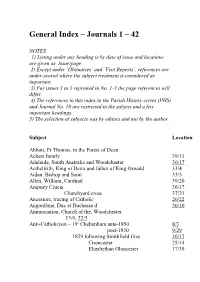 General Index – Journals 1 – 25