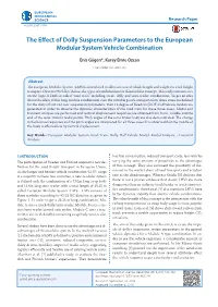 The Effect of Dolly Suspension Parameters to the European Modular System Vehicle Combination