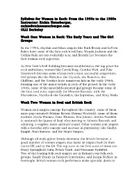 Women in Rock OLLI Berkeley Course Material
