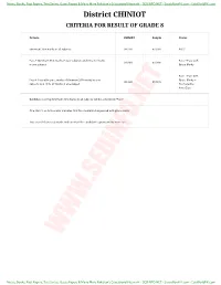 Chiniot Criteria for Result of Grade 8