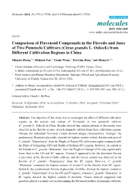 Comparison of Flavonoid Compounds in the Flavedo and Juice of Two Pummelo Cultivars (Citrus Grandis L