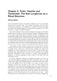 Posts, Hearths and Thresholds: the Iban Longhouse As a Ritual Structure