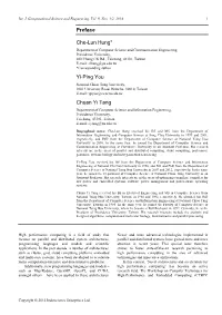 Preface Che-Lun Hung* Yi-Ping You Chuan Yi Tang