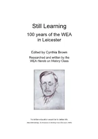 Still Learning 100 Years of the WEA in Leicester