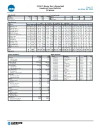 2020-21 Baylor Men's Basketball Combined Team Statistics All