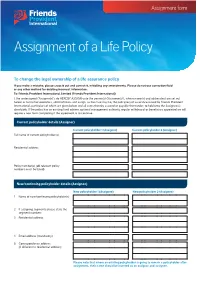 Assignment of a Life Policy