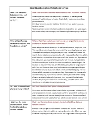 Basic Questions About Telephone Service