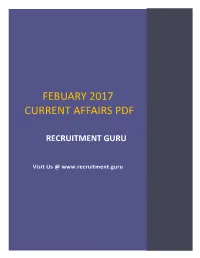 Febuary 2017 Current Affairs Pdf