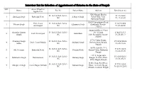 Interview List for Selection of Appointment of Notaries in the State of Punjab S.No Area of Practice Name File No