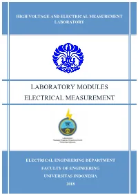 Laboratory Modules Electrical Measurement