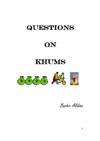 QUESTIONS on KHUMS Bashir Alidina