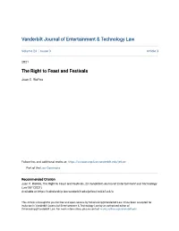 The Right to Feast and Festivals