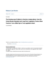 The Smokescreen Problem in Abortion Jurisprudence