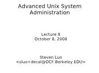 Advanced Unix System Administration