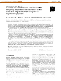 Frequency Dependence of Compliance in the Evaluation of Patients with Unexplained Respiratory Symptoms