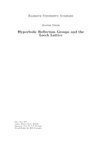 Hyperbolic Reflection Groups and the Leech Lattice