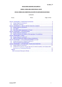 Section 1.9 RACECOURSE GUIDANCE DOCUMENTS