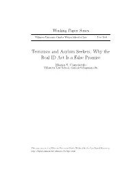 Terrorism and Asylum Seekers: Why the Real ID Act Is a False Promise Marisa S