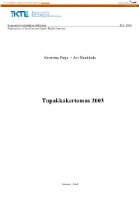 Tupakkakertomus 2003