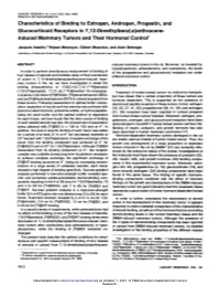 Characteristics of Binding to Estrogen, Androgen, Progestin, And