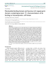 Characterization of Its Binding to Hematopoietic Cell Kinase Yue Zhang and Curtis T