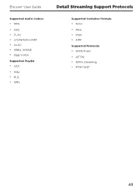 Detail Streaming Support Protocols