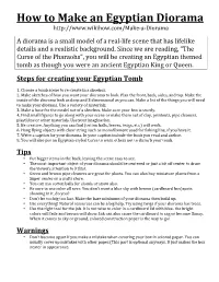 How to Make an Egyptian Diorama