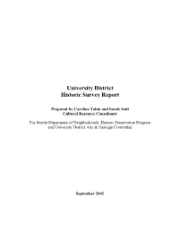 University District Historic Survey Report