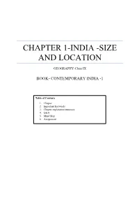 Chapter 1-India -Size and Location