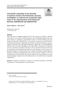 Cross-Border Cooperation in the Execution Of